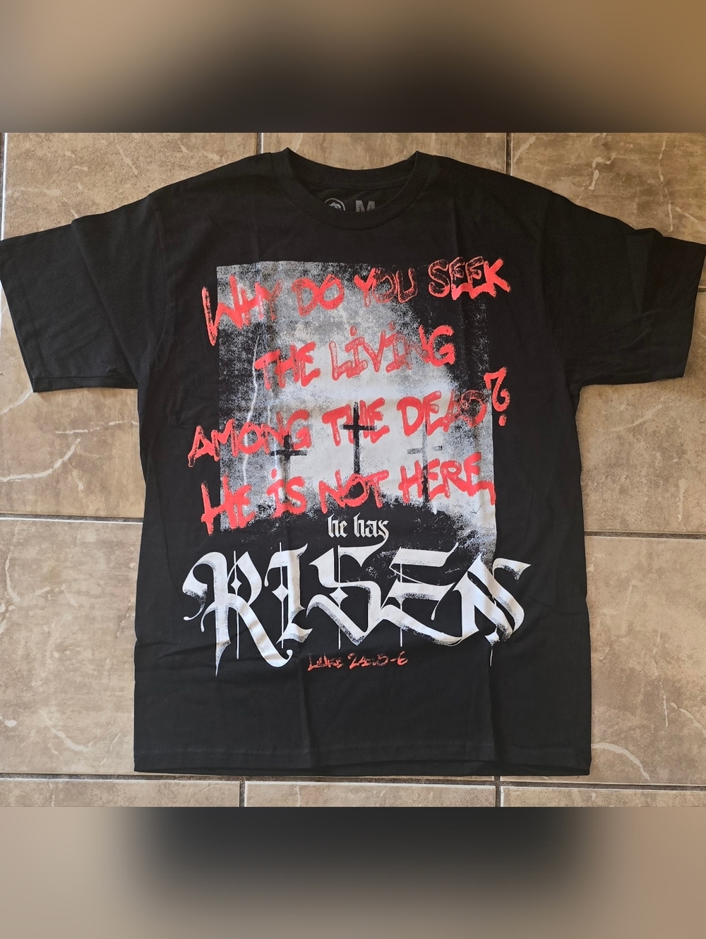 *NEW, NEVER WORN* He Has Risen- Religious Jesus T-shirt- Men Size Med (Runs Big)
